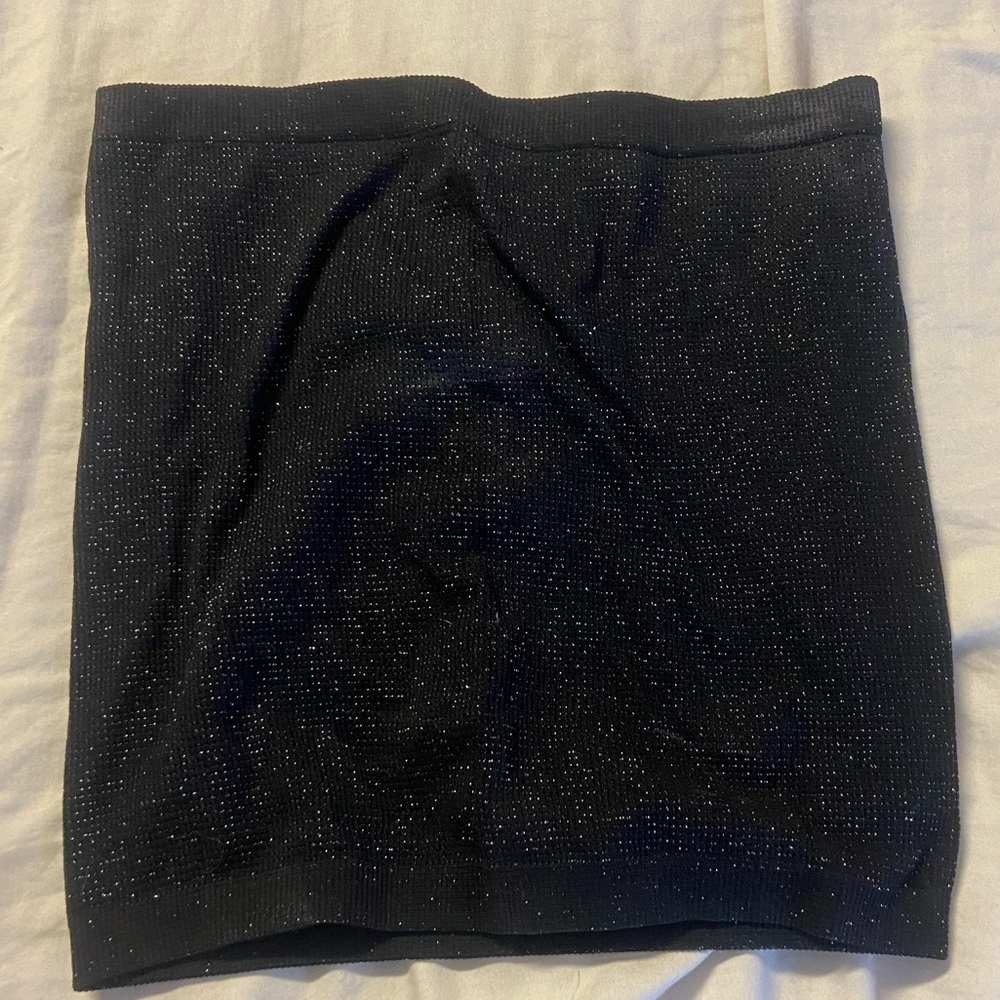 Black sparkle tube top